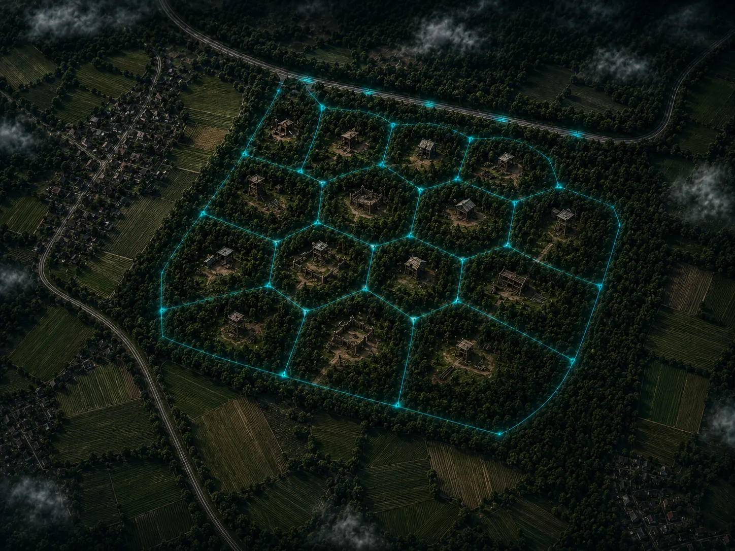 Carte tactique du terrain Black Tiger Airsoft